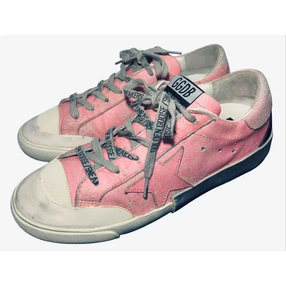 Golden Goose Superstar Leather Distressed Sneakers